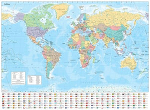 Collins World Wall Laminated Map 