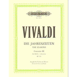 Violin Concerto in F Op. 8 No. 3 Autumn (Edition for Violin and Piano): For Violin, Strings and Continuo, from the 4 Seaons, Urtext (Edition Peters) 