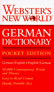 Websteras New World German Dictionary, Pocket Edit Ion 