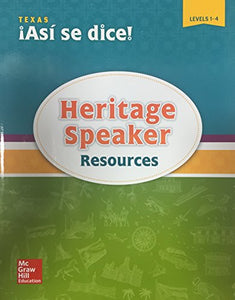 Asi se dice! Heritage Speaker Resources, Levels 1-4 - Texas Edition 