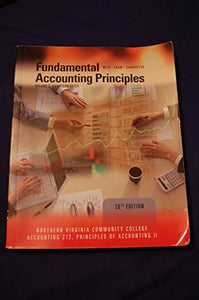 Fundamental Accounting Principles Volume  Chapters  th Edition Northern Virginia Community College Accounting  Principles of Accounting II 