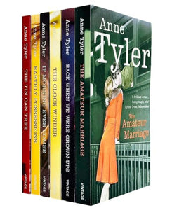 Anne Tyler 6 book collection - 'the Tin Can Tree' 'Earthly Possessions' 'If Morning Ever Comes' 'The Clock Winder' 'Back When We Were Grown Ups' 'The Amateur Marriage' 