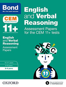 Bond 11+ English and Verbal Reasoning Assessment Papers for the CEM 11+ tests 