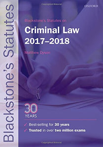 Blackstone's Statutes on Criminal Law 2017-2018 