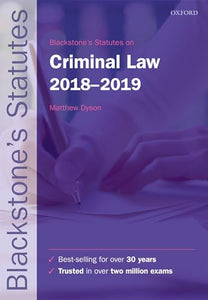 Blackstone's Statutes on Criminal Law 2018-2019 