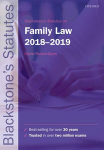 Blackstone's Statutes on Family Law 2018-2019 