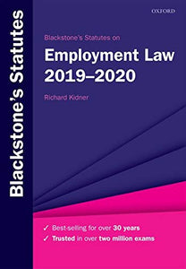 Blackstone's Statutes on Employment Law 2019-2020 