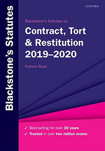 Blackstone's Statutes on Contract, Tort & Restitution 2019-2020 