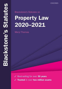 Blackstone's Statutes on Property Law 2020-2021 