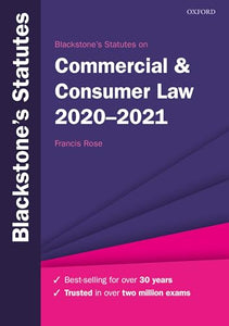 Blackstone's Statutes on Commercial & Consumer Law 2020-2021 