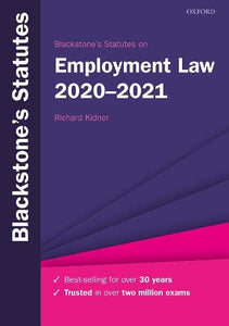 Blackstone's Statutes on Employment Law 2020-2021 