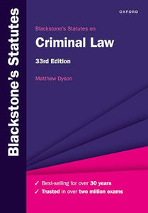 Blackstone's Statutes on Criminal Law 