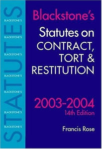 Statutes on Contract, Tort and Restitution 