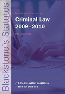 Blackstone's Statutes on Criminal Law 