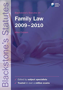 Blackstone's Statutes on Family Law 