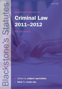 Blackstone's Statutes on Criminal Law 