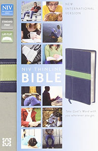 NIV, Thinline Bible, Imitation Leather, Blue/Green, Red Letter Edition 