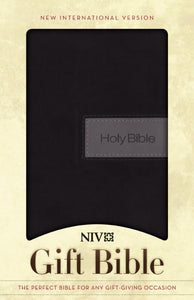 NIV, Gift Bible, Leathersoft, Black/Gray, Red Letter Edition 