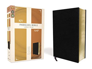 KJV, Amplified, Parallel Bible, Large Print, Bonded Leather, Black, Red Letter 