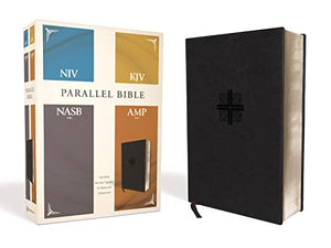 NIV, KJV, NASB, Amplified, Parallel Bible, Leathersoft, Black 