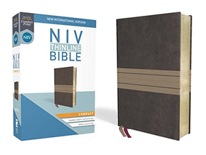 NIV, Thinline Bible, Compact, Leathersoft, Brown/Tan, Red Letter, Comfort Print 