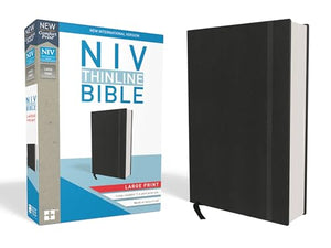 NIV, Thinline Bible, Large Print, Hardcover, Black, Red Letter, Comfort Print 