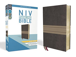 NIV, Thinline Bible, Giant Print, Leathersoft, Brown/Tan, Red Letter, Comfort Print 