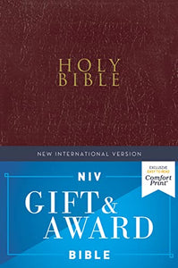 NIV, Gift and Award Bible, Leather-Look, Burgundy, Red Letter, Comfort Print 