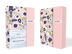 NIV, Journal the Word Bible for Girls, Double-Column, Hardcover, Pink, Magnetic Closure, Red Letter, Comfort Print 