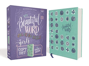 NIV, Beautiful Word Coloring Bible for Girls Pencil/Sticker Gift Set, Updated, Leathersoft over Board, Teal, Comfort Print 