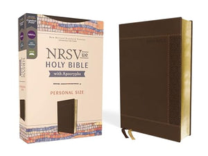 NRSVue, Holy Bible with Apocrypha, Personal Size, Leathersoft, Brown, Comfort Print 