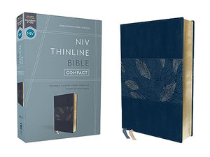 NIV, Thinline Bible, Compact, Leathersoft, Blue Floral, Red Letter, Comfort Print 