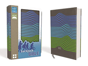 NIV, Backpack Bible, Compact, Leathersoft, Charcoal/Stripes 