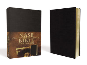 NASB, Reference Bible, Giant Print, Personal Size, Leather-Look, Black, Red Letter Edition 