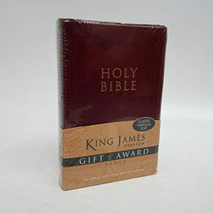 KJV, Gift and Award Bible, Imitation Leather, Burgundy, Red Letter Edition 