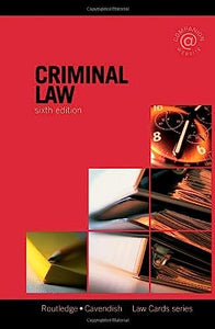 Criminal Lawcards 6/e 