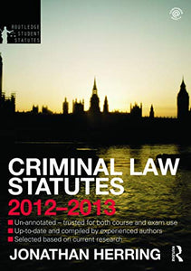 Criminal Law Statutes 2012-2013 