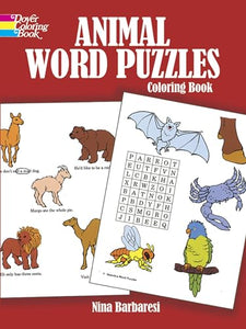 Animal Word Puzzles Coloring Book 