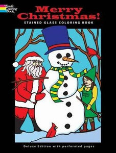 Merry Christmas! Stained Glass Coloring Book 