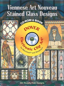 Viennese Art Nouveau Stained Glass Designs CD-ROM and Book 