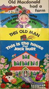 Books with Holes Set of 4; Old Macdonald Had a Farm, This Old Man, Old Lady who Swallowed a Fly, This is the House that Jack Built 