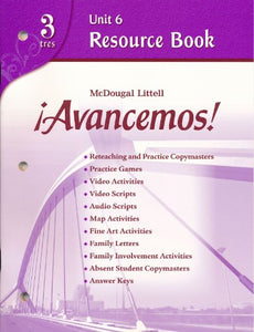 Avancemos! Unit Resource Book 6, Level 3 