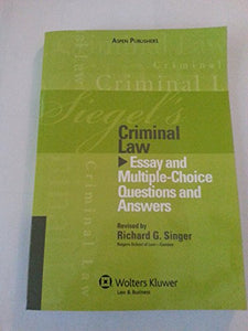 Siegel's Criminal Law 