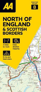 AA Road Map North of England & Scottish Borders 