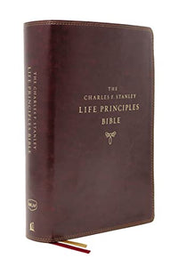 The NKJV, Charles F. Stanley Life Principles Bible, 2nd Edition, Leathersoft, Burgundy, Comfort Print 