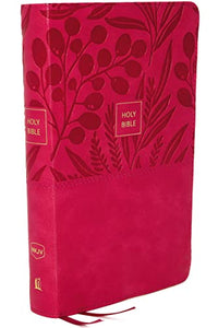 NKJV, End-of-Verse Reference Bible, Personal Size Large Print, Leathersoft, Pink, Thumb Indexed, Red Letter, Comfort Print 