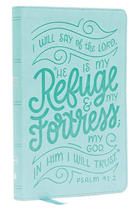 NKJV, Thinline Youth Edition Bible, Verse Art Cover Collection, Turquoise Leathersoft, Red Letter, Comfort Print 