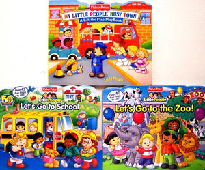 Little People Lift the Flap 3 Pack (My Little People Town, Let's Go To School, Let's Go To the Zoo) 