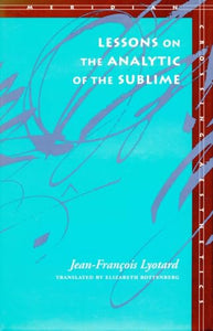 Lessons on the Analytic of the Sublime 