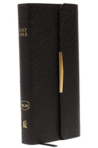 NKJV, Checkbook Bible, Compact, Bonded Leather, Black, Wallet Style, Red Letter 